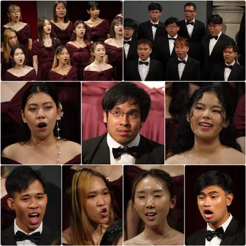 Bildcollage mit dem Chor aus Thailand