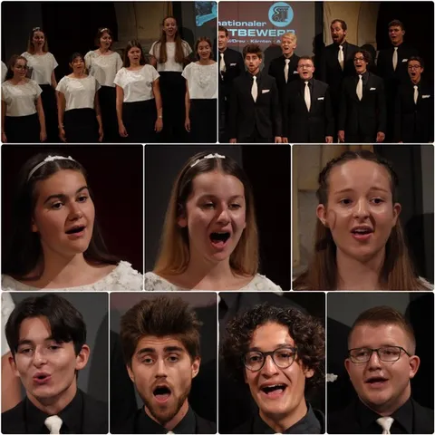 Bildcollage mit Chorsängerinnen und Chorsängern
