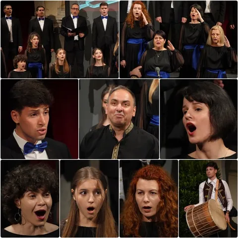 Bildcollage mit dem Chor aus Nordmazedonien